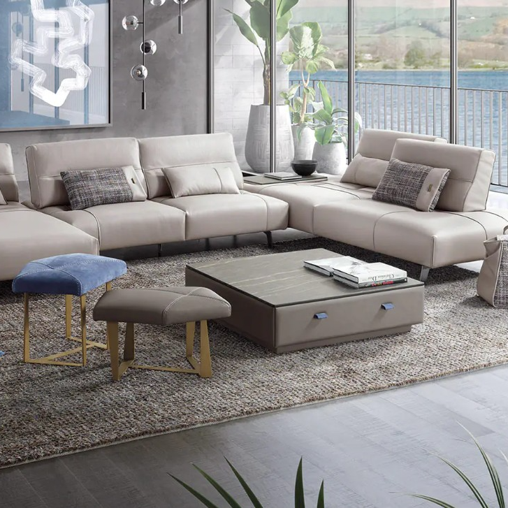 Smart Corner Sectional with Ceramic Table by Gamma Arredamenti