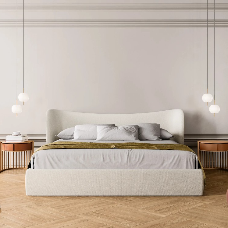 Embrace Leight Beige Aquarius 01 Fabric Bed