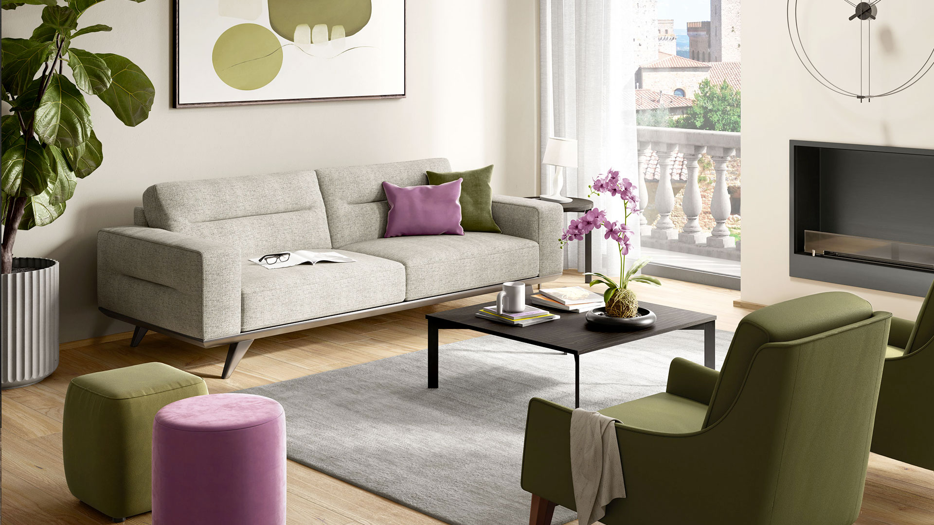 Adrenalina Fabric Sofa by Natuzzi Editions