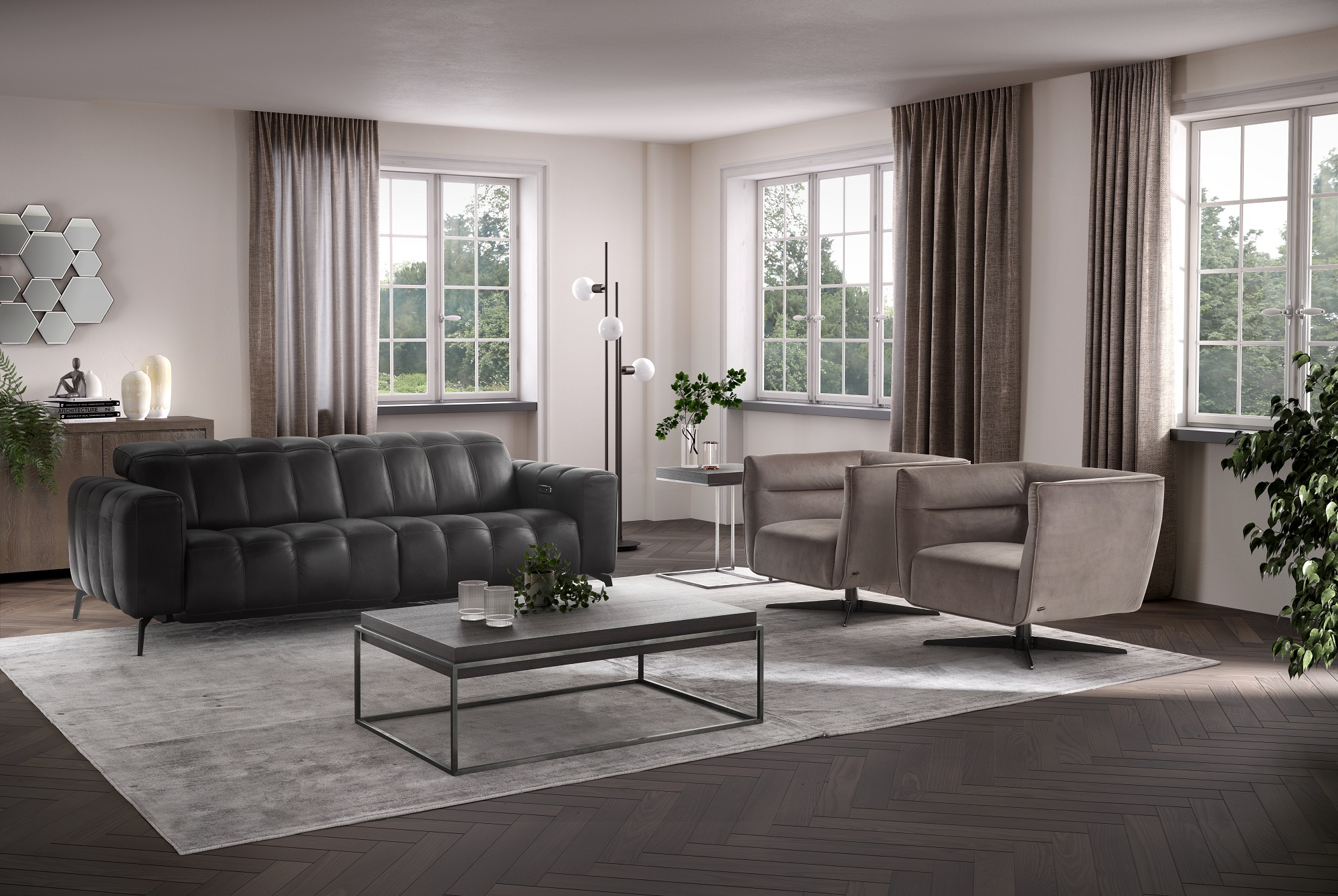 NATUZZI 本革　PORTENTO/電動リクライニングソファ　極美品 Portento Sofa by Natuzzi Editions