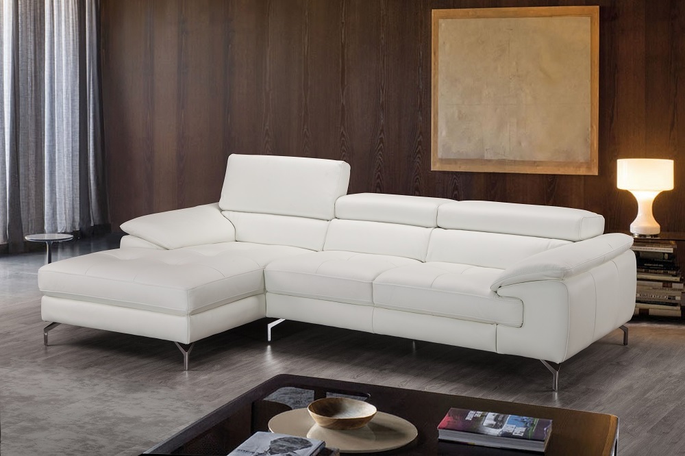 White Leather Living Room Cream Leather Chaise Lounge Coronelli Collezioni Monte Carlo Italian Modern White Leather Right  Facing Chaise Sectional Sofa At Futonland