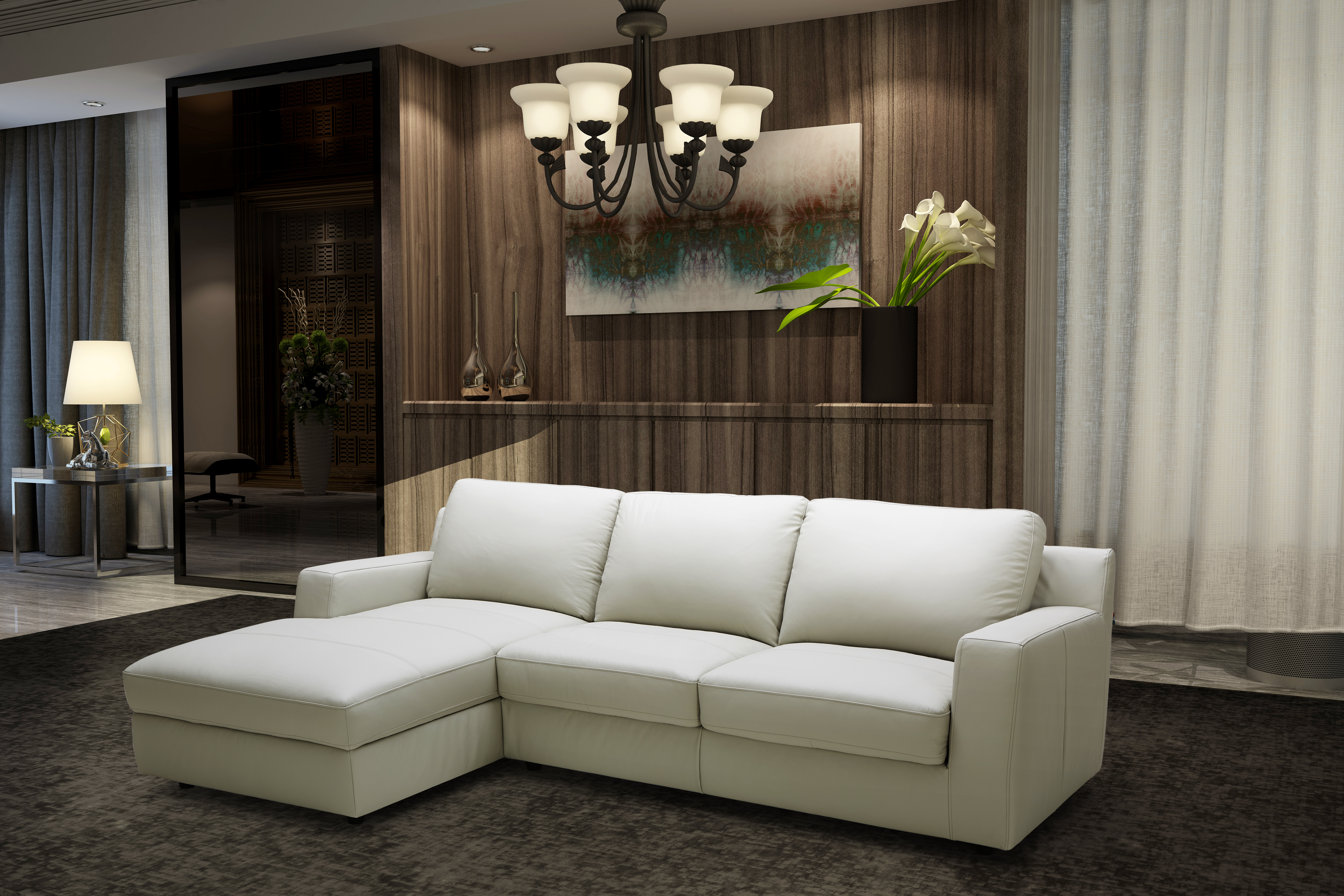 Lauren Premium Leather LAF Sectional - Thumbnail 2