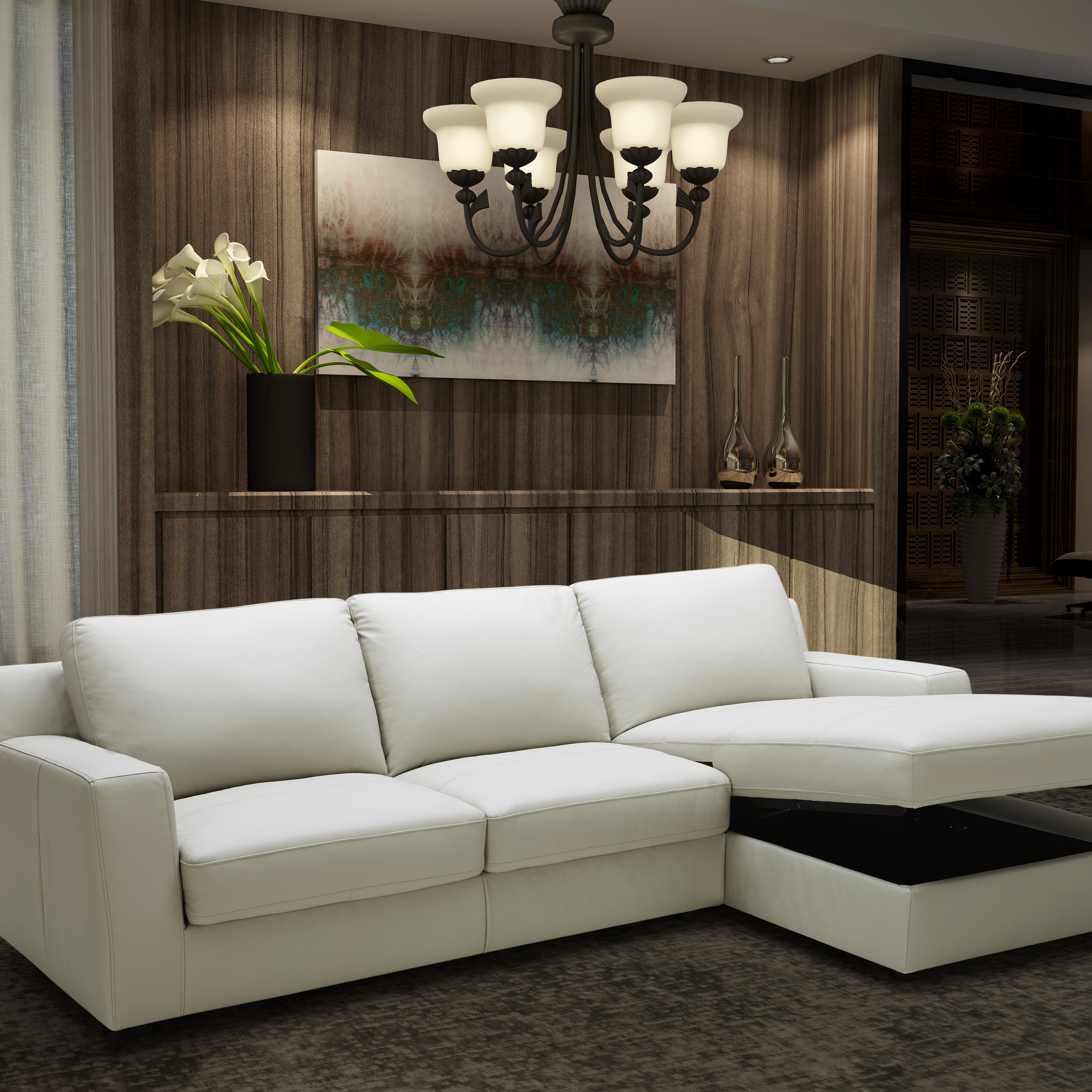 Lauren Premium Leather LAF Sectional - Thumbnail 4