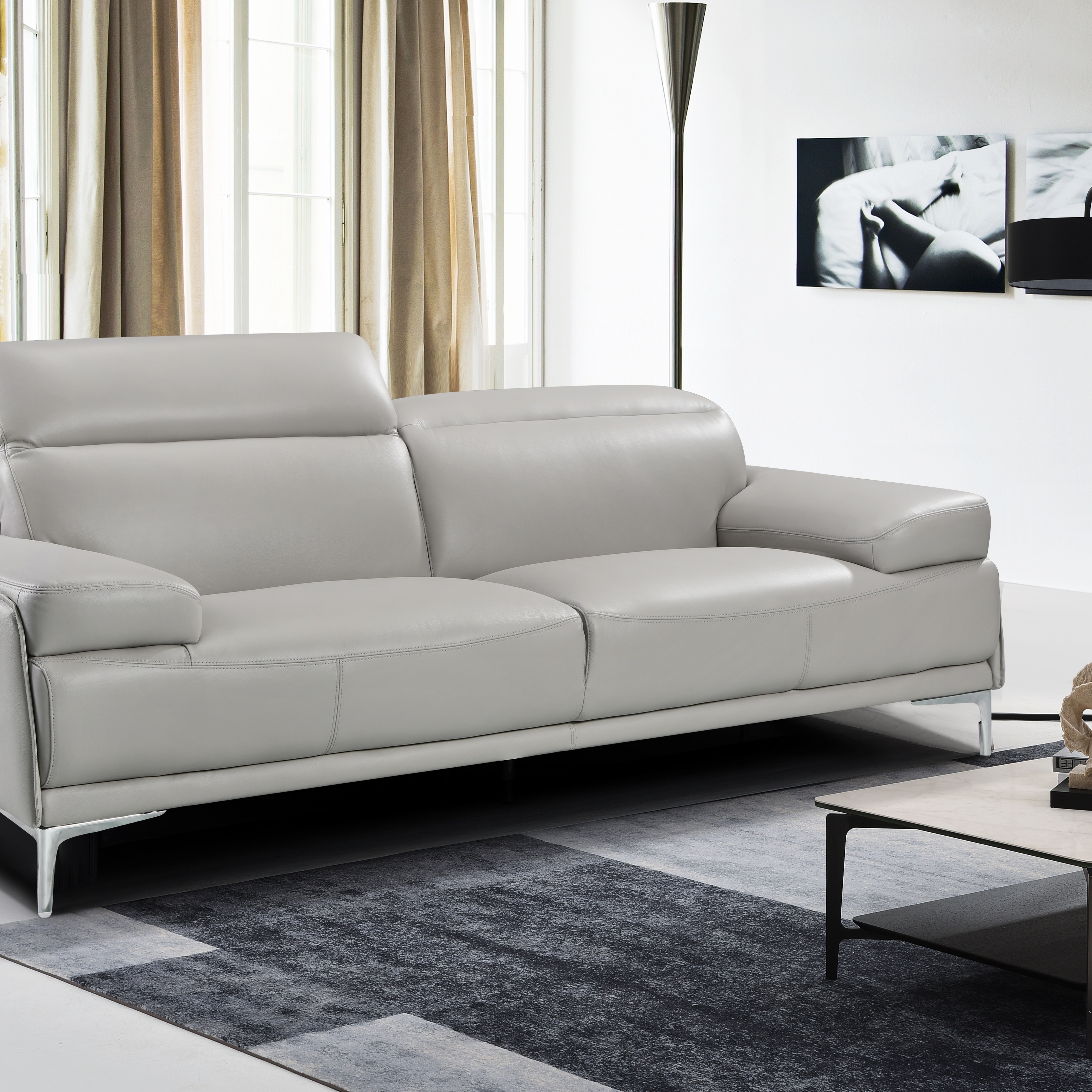 Nicolo Light Grey Sofa Room Setting Side View.jpg