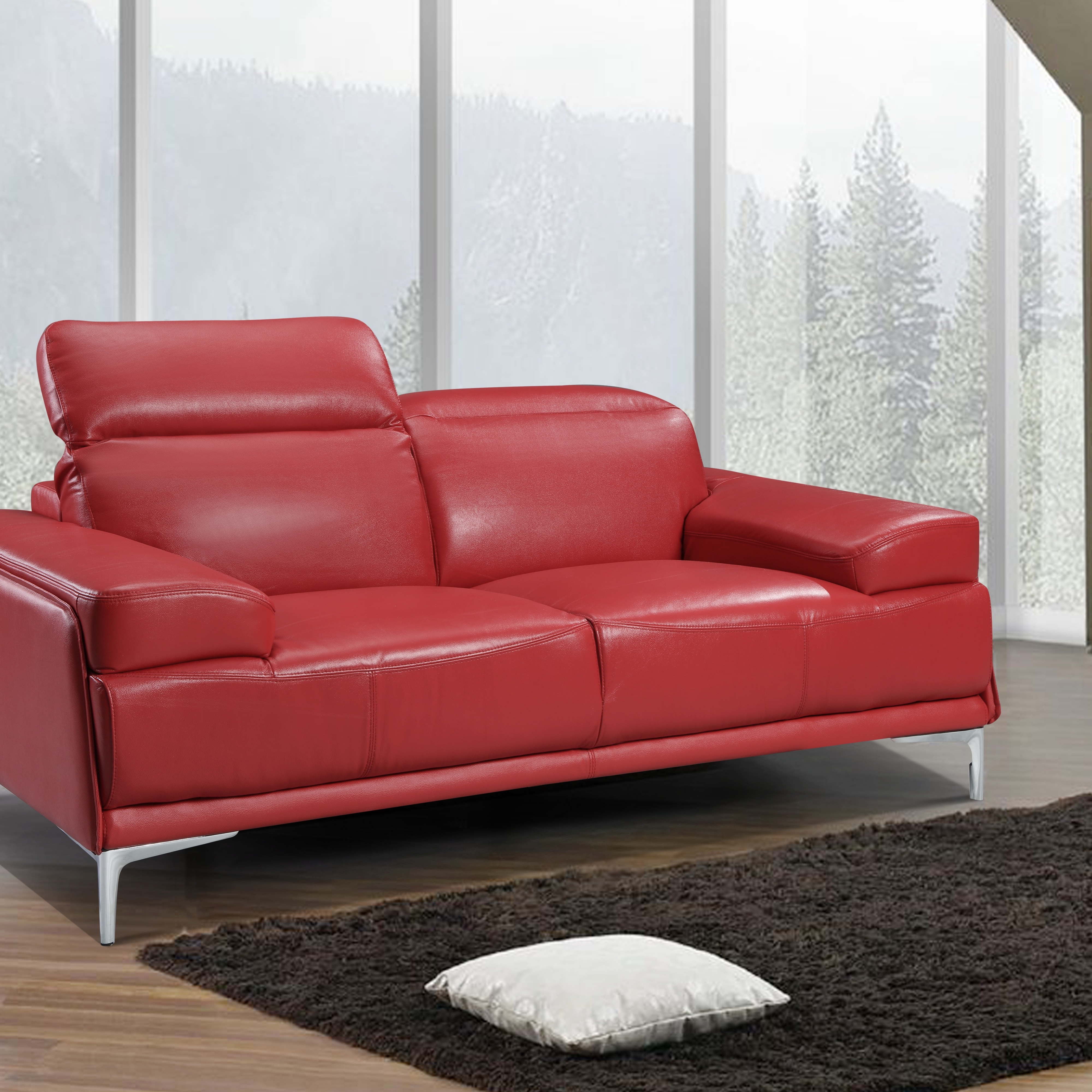 Nicolo Red Love Seat Room Setting Side View.jpg