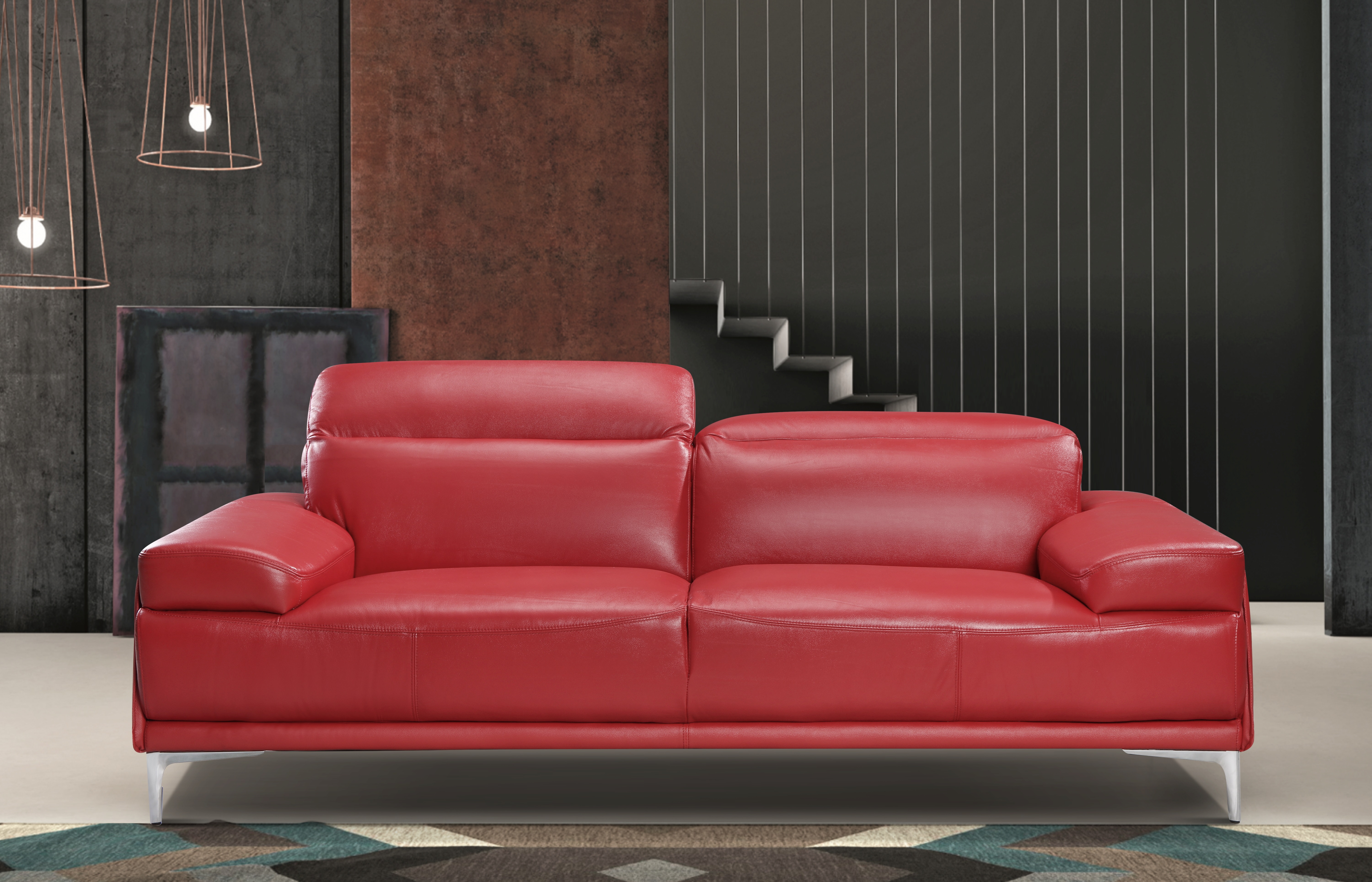 Nicolo Red Sofa Room Setting Front View.jpg