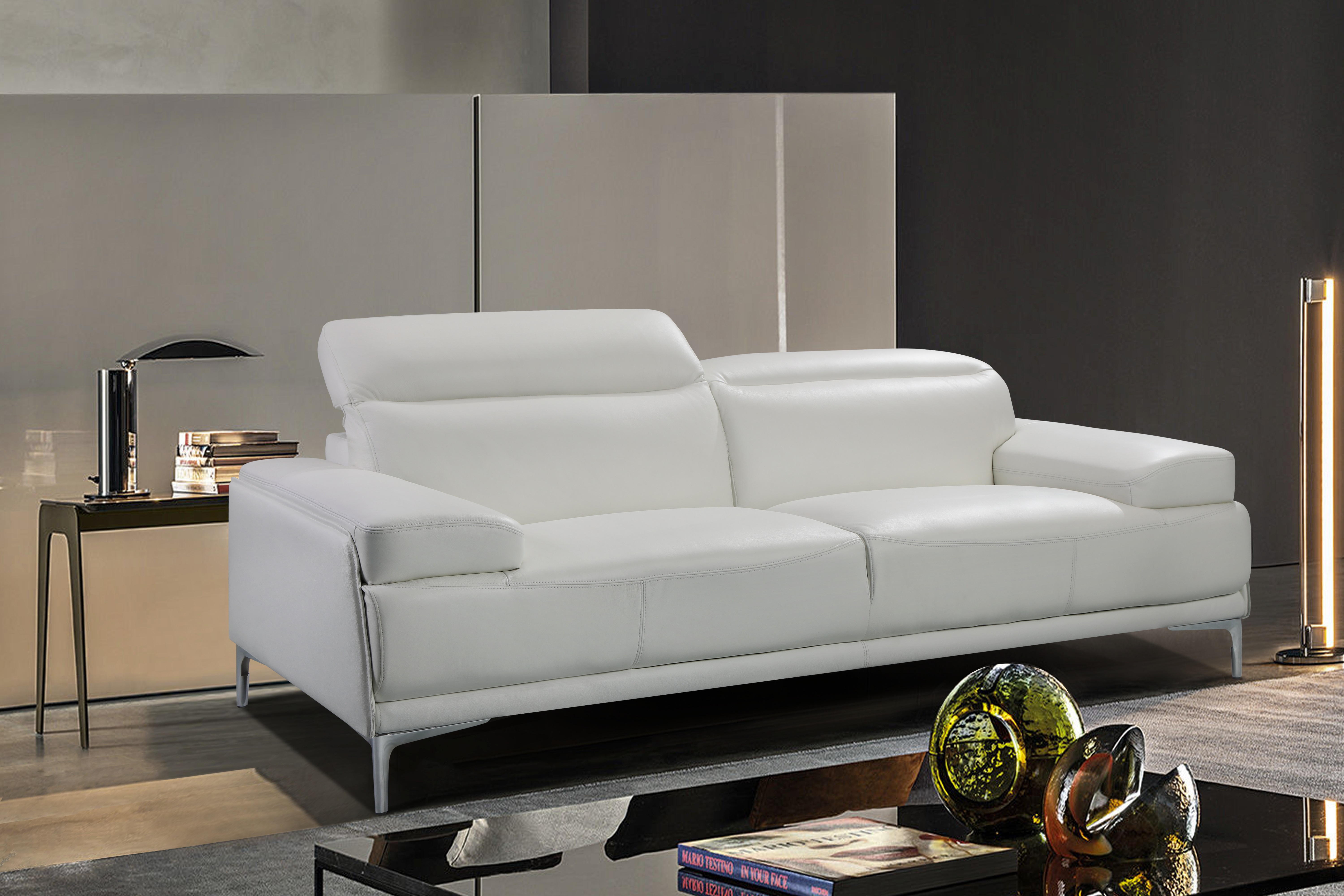Nicolo White Sofa Room Setting Side View.jpg