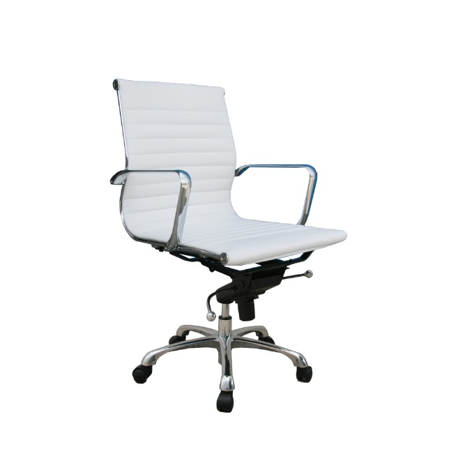 Comfy Low Back White Office Chair