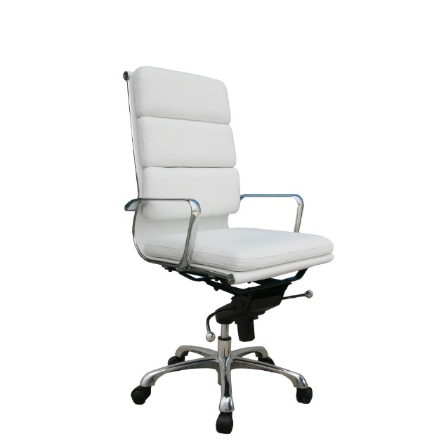 Plush White High Back Office Chair