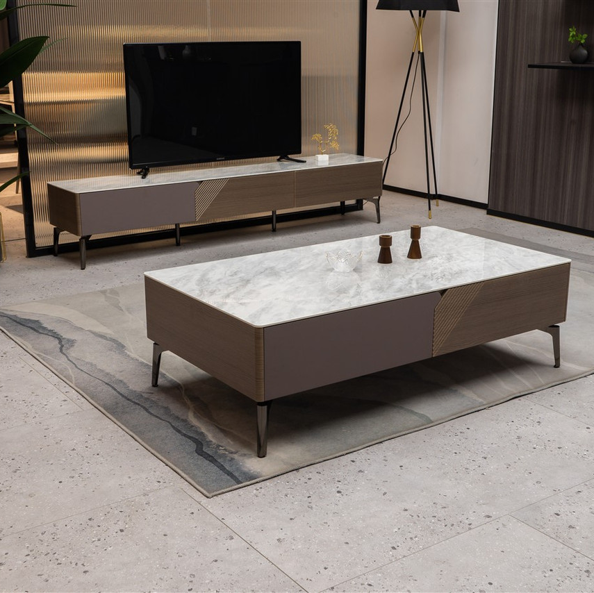 Mia Storage TV Stand with Carrera Style Top