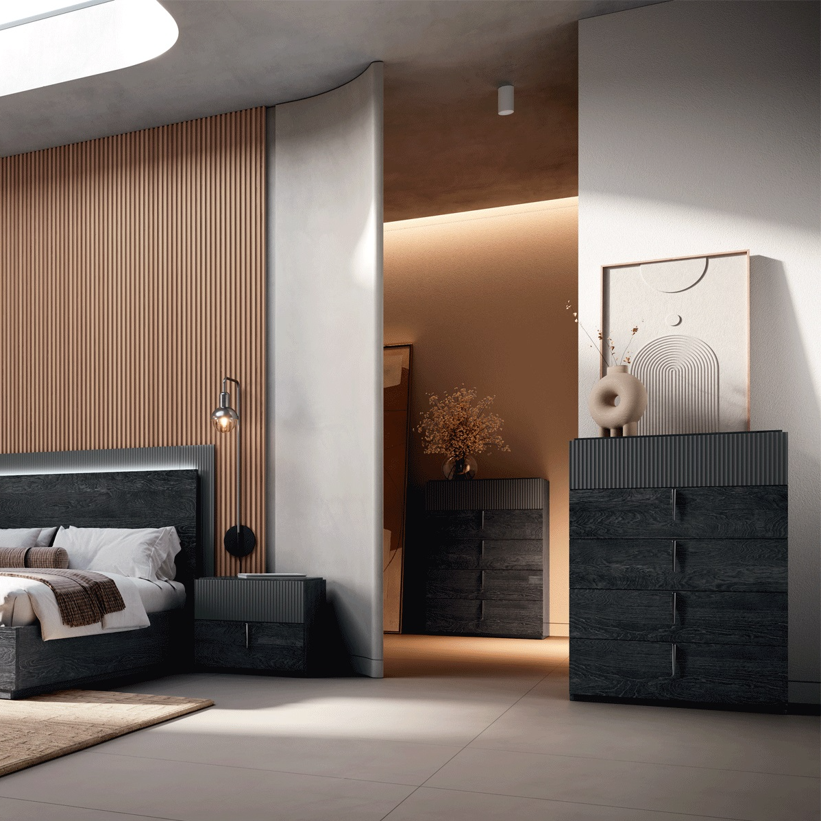 Onyx Wood Veneer 5-Drawer Chest - Thumbnail 4