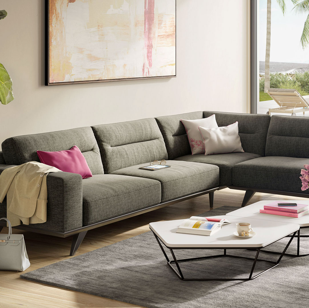 Adrenalina Fabric Sofa Sectional by Natuzzi Editions