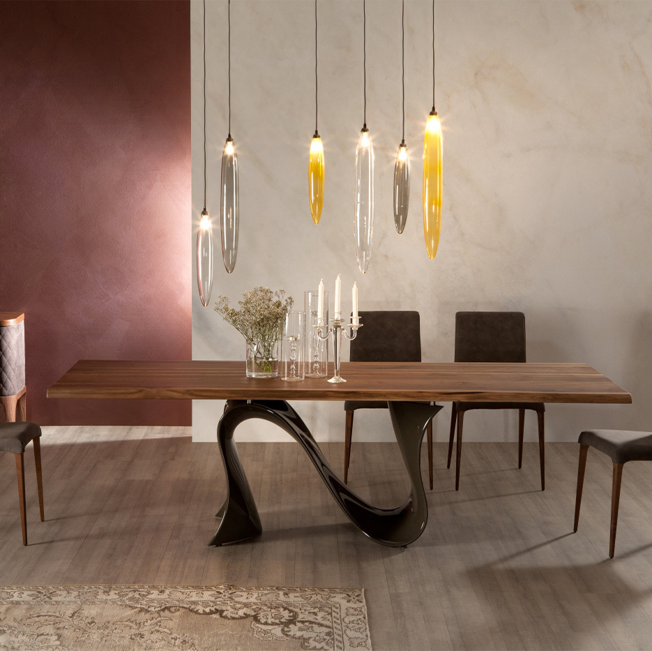 Tonin Casa Wave Wood Dining Table - Thumbnail 5