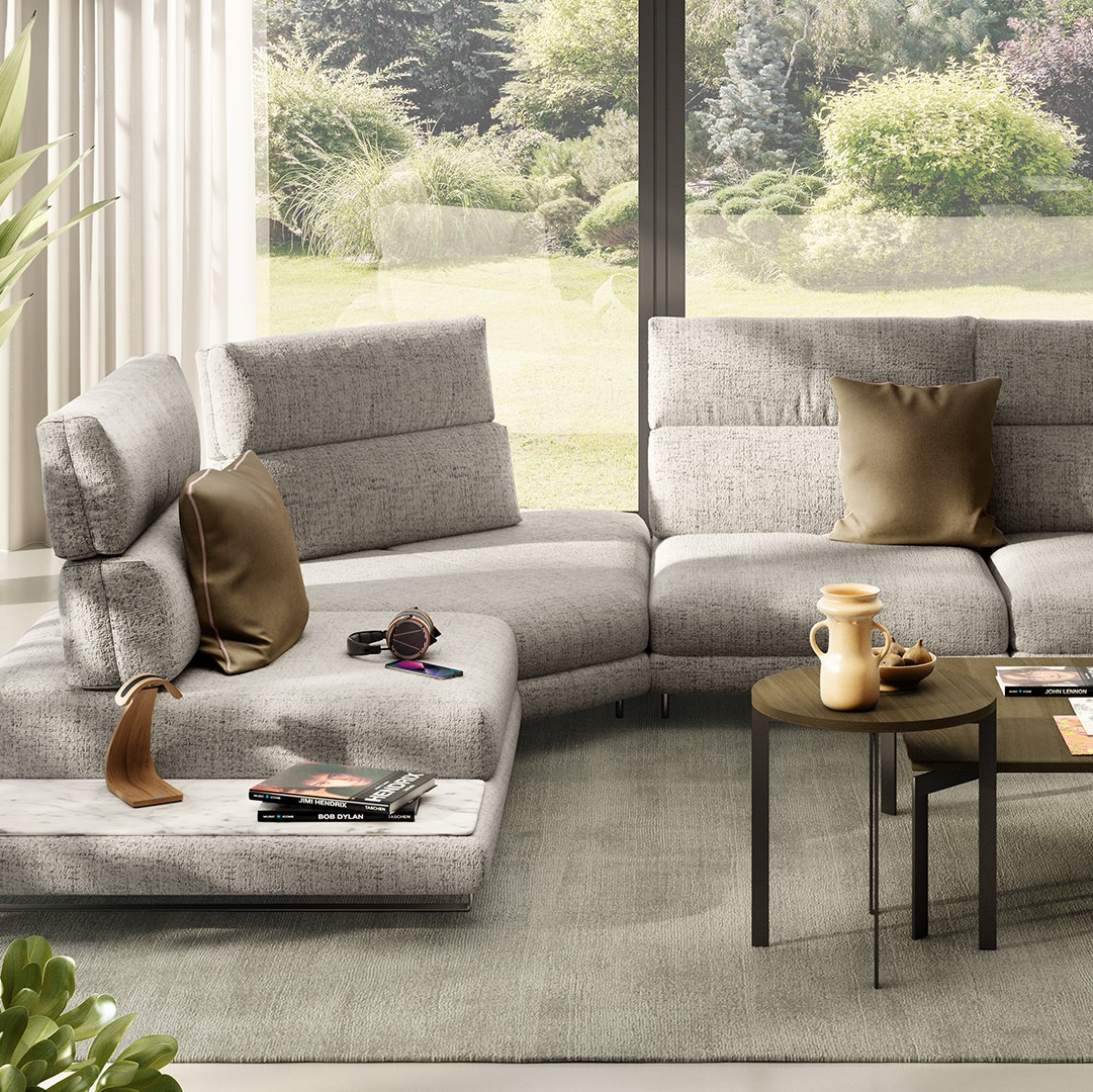 Adrenalina Fabric Sofa Sectional by Natuzzi Editions