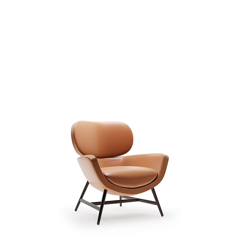 Laurie Brown Doge 25 Leather/ Burnt Oak Legs Armchair
