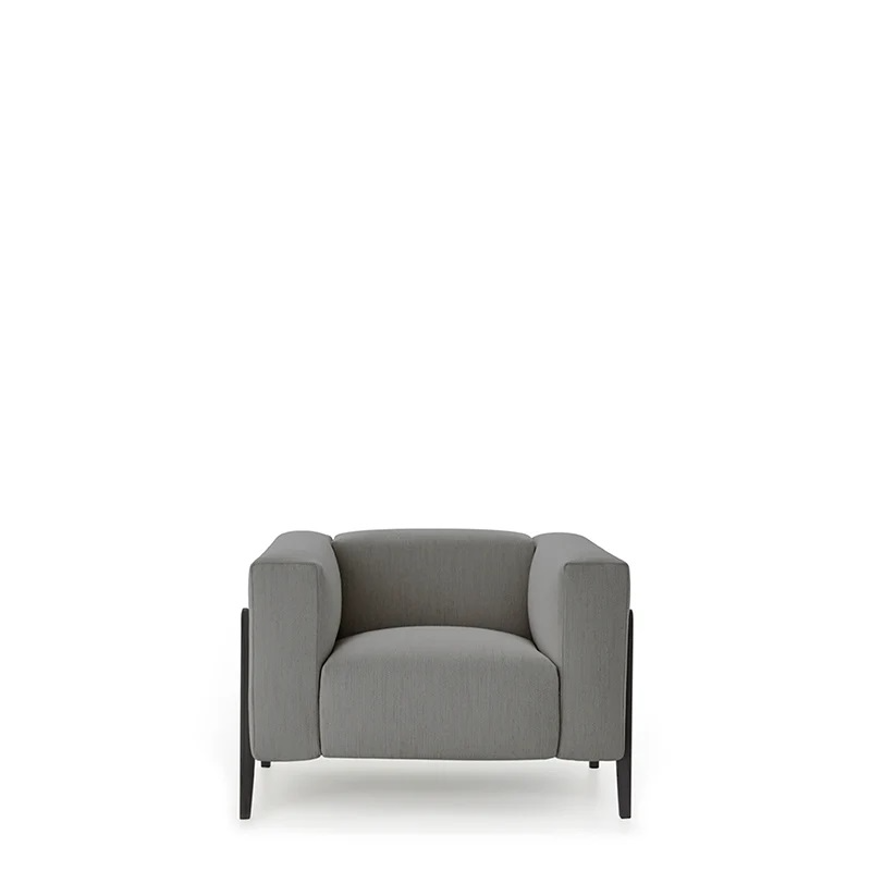 All-In Medium Grey Riccio 50 Fabric/Grey Oak Legs Armchair