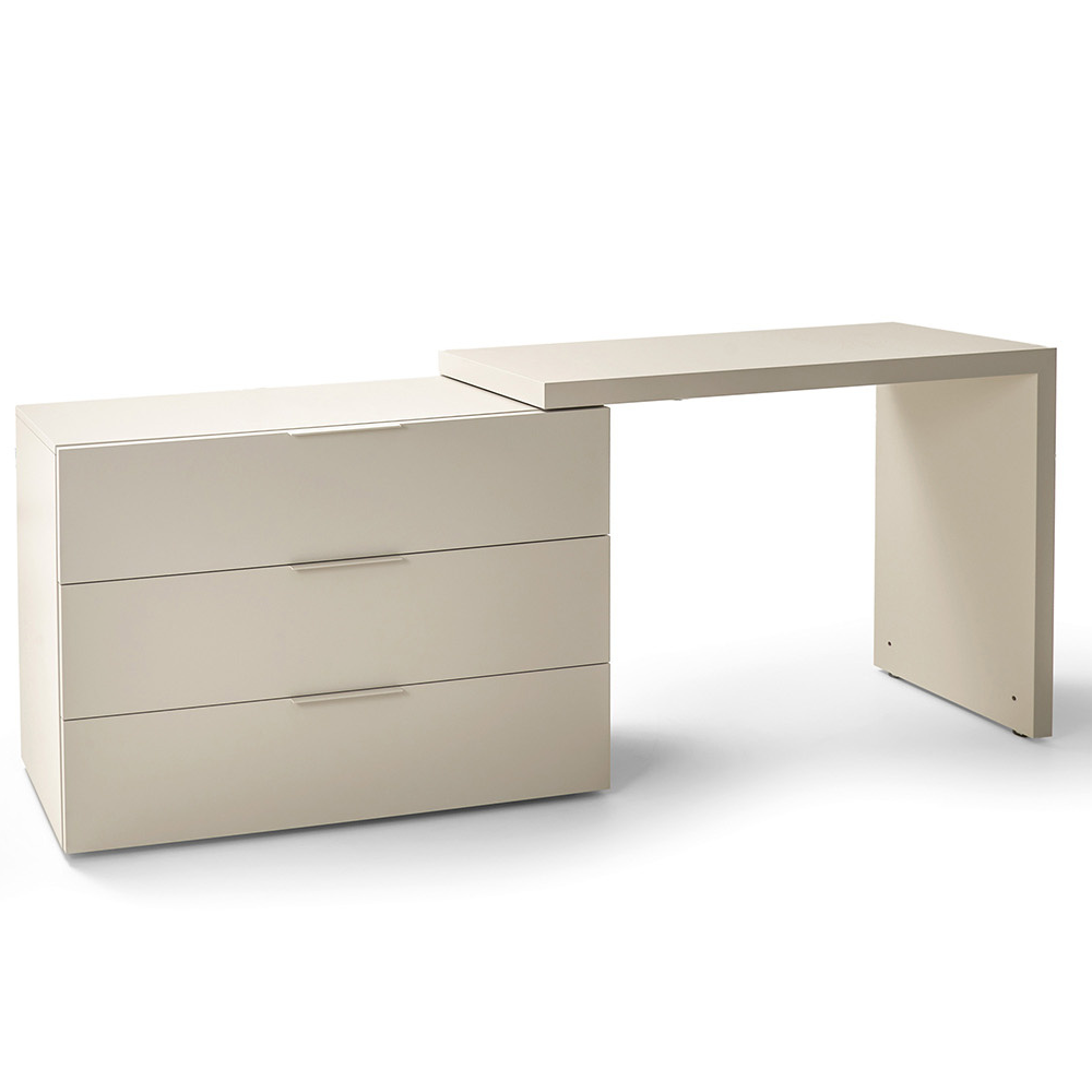 Spazio Dresser With Domino Desk in Matt Seta