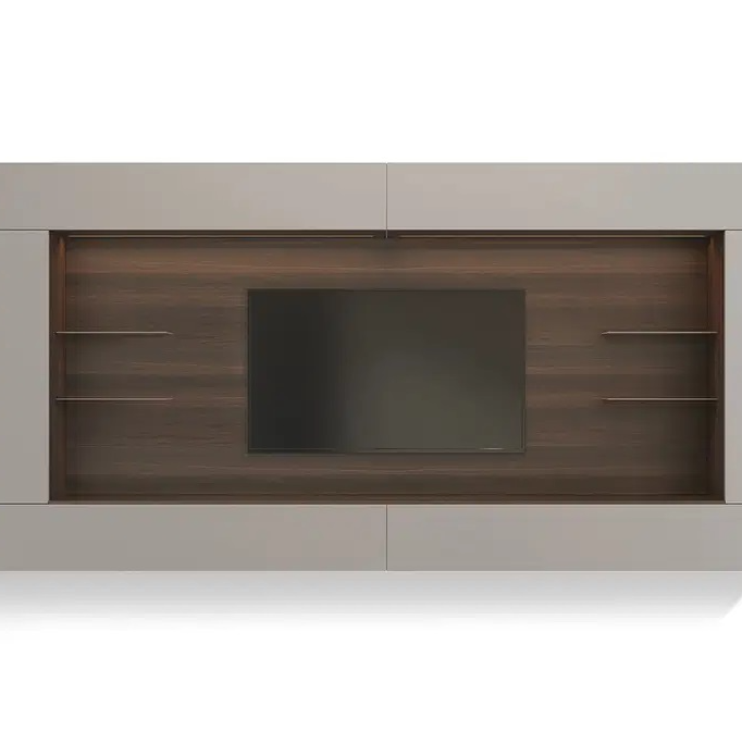 Spazio Wall Unit 142" in Burnt Oak