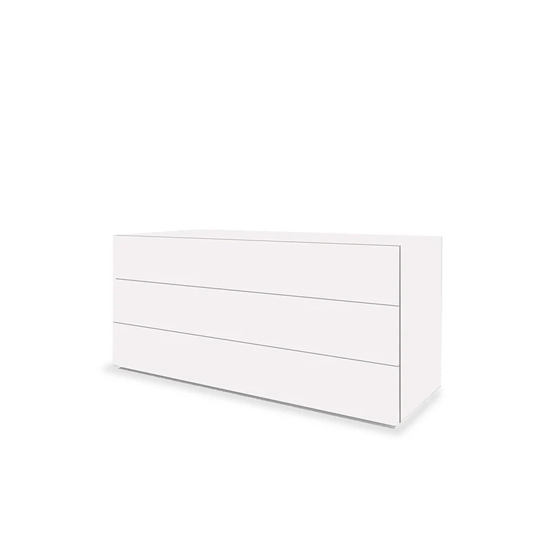 People 3-Drawer Matt White Dresser