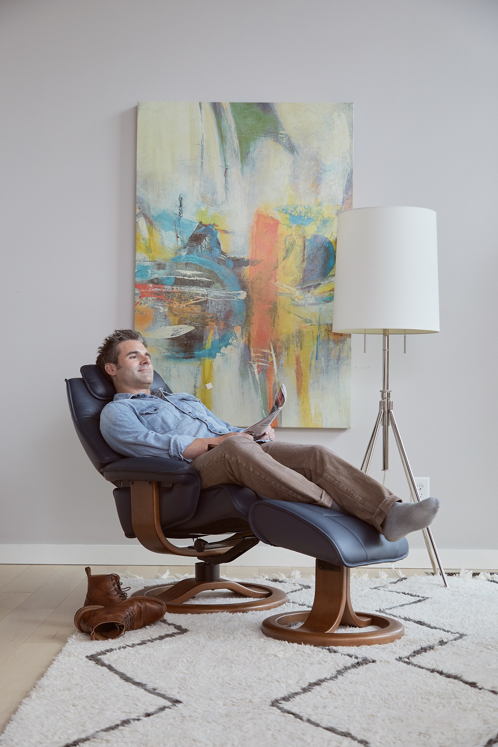 Fjords Admiral R Recliner & Foot Stool by Fjords